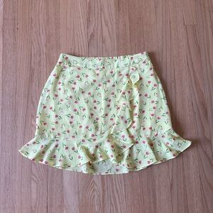 ABOUND Floral Ruffle Skirt in Yellow and Pink